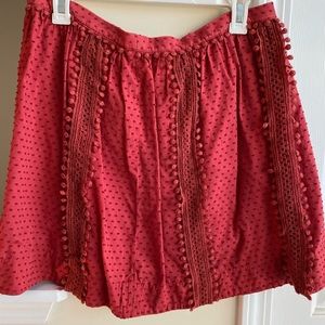 J CREW Red Skirt